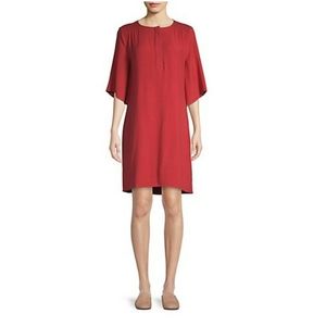 NWT H by Halston red bell sleeve midi dres…